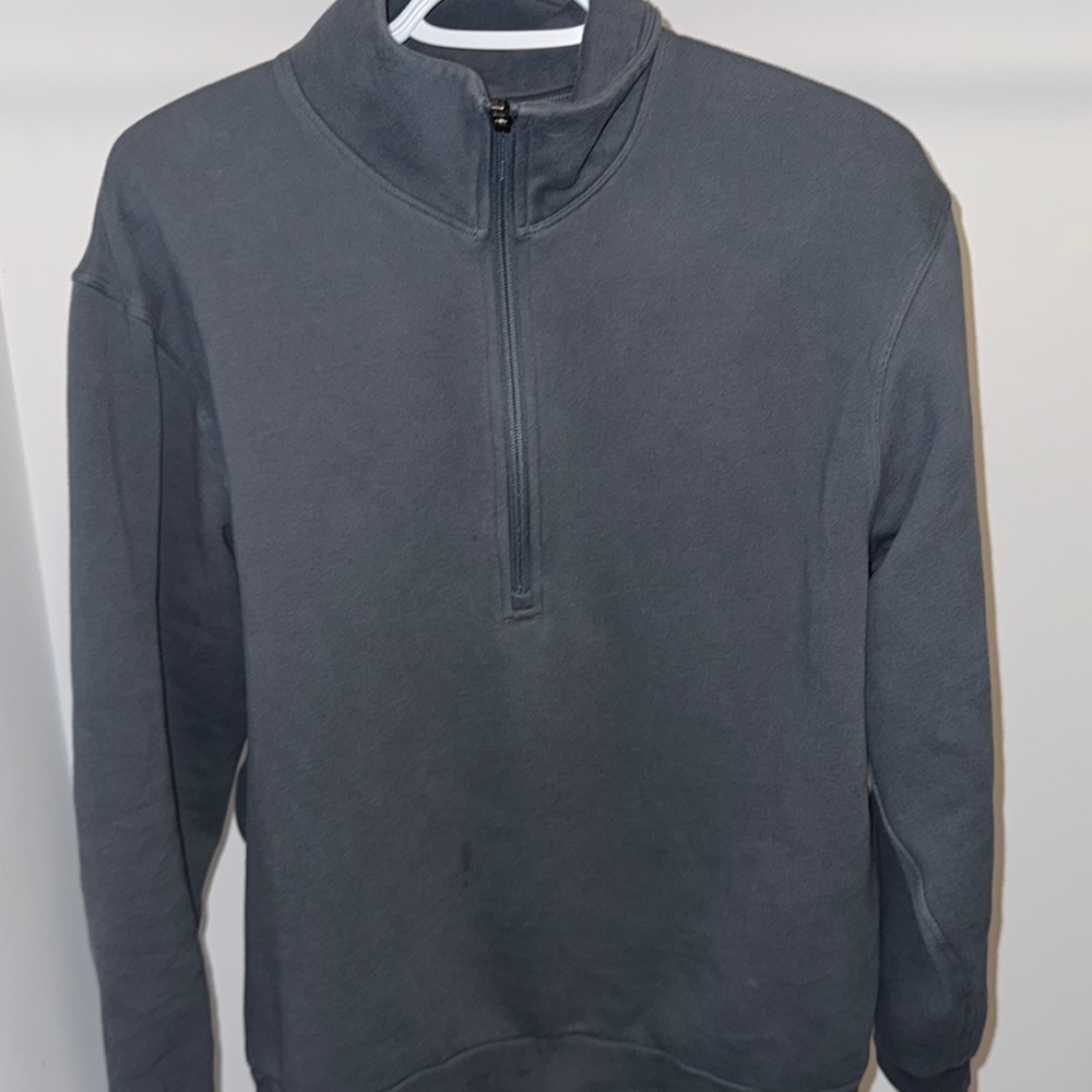 Lululemon Athletica Blue/Grey Zip Up Sweater with Mock Neck